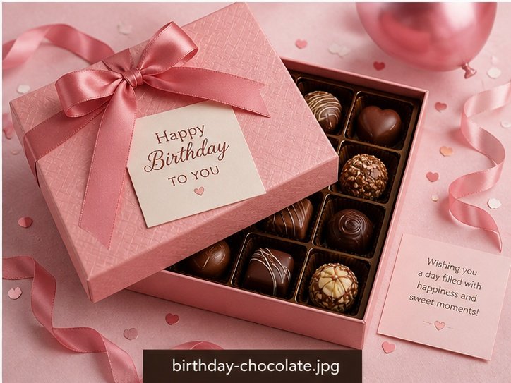 Blush Birthday Chocolate Box